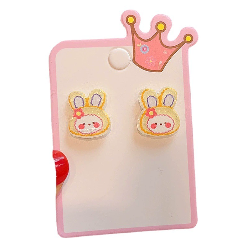 Детские серьги с героями мультфильмов, детские антибликовые зажимы для ушей, аксессуары принцессы, подарок для маленькой девочки, серьги без пирсинга, серьги ручной работы