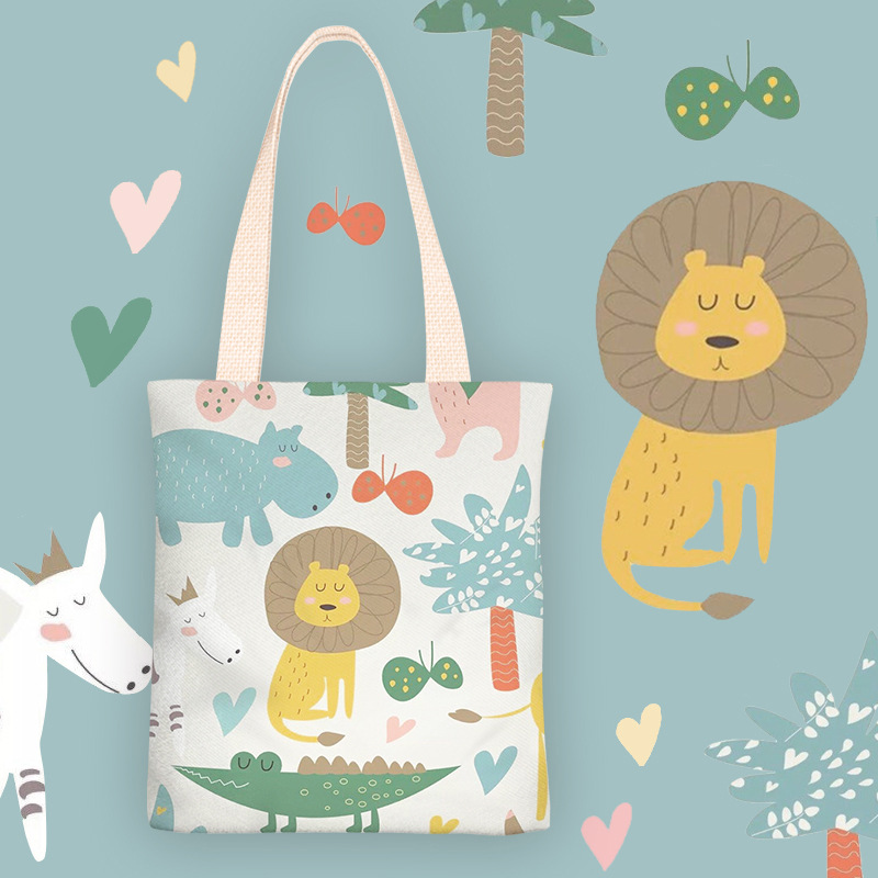 动物世界正版联名周边2020新款帆布单肩包女时尚百搭手提袋