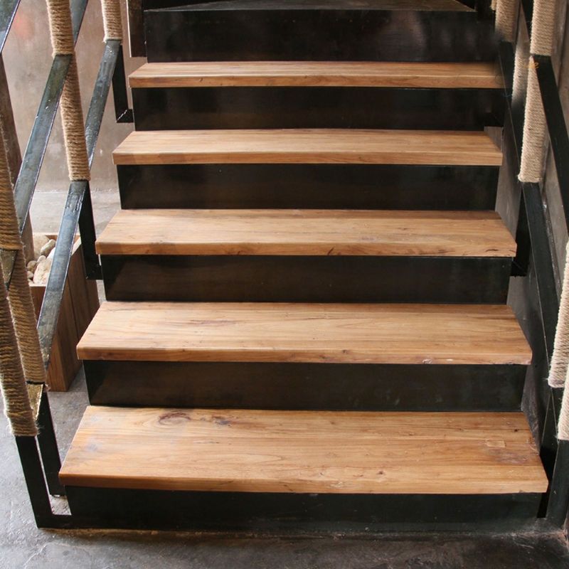 复古民宿老榆木楼梯踏板木板材实木楼梯扶手木板材景区护栏木板材