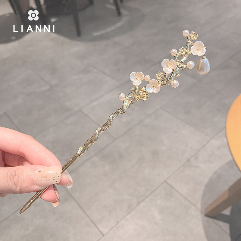 タッセルフラワーヘアピン女性のための新しい中国風のハイエンドニッチ古代スタイルのヘアピンヘアピン韓服チャイナヘアアクセサリー|undefined