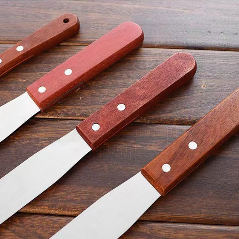 6 pulgadas 8 pulgadas beso recto de 10 pulgadas Qu beso espátula de acero inoxidable pastel de crema agitación raspador para hornear herramienta de desmoldeo de decoración