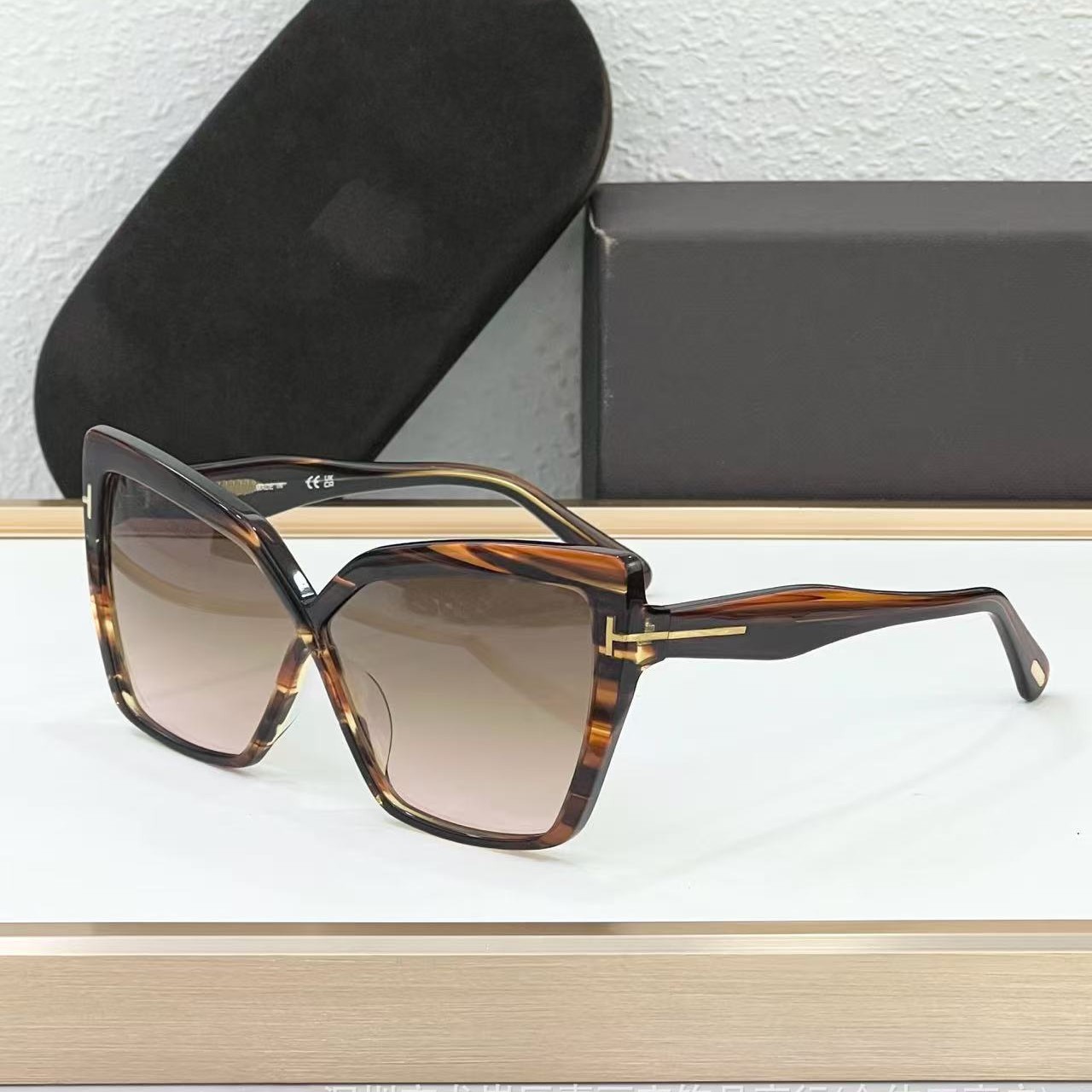 Ft1195 European and American Fashion Plate Luxury Butterfly Large Frame Sunglasses Cross-Border Tom's Sun Protection Women's Trendy Sunglasses