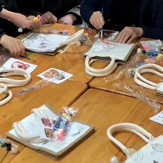 No impreso mismo bolso de yute creativo con lienzo DIY pintado a mano bolsa de lona pintura de graffiti Muji bolsa de lino portátil