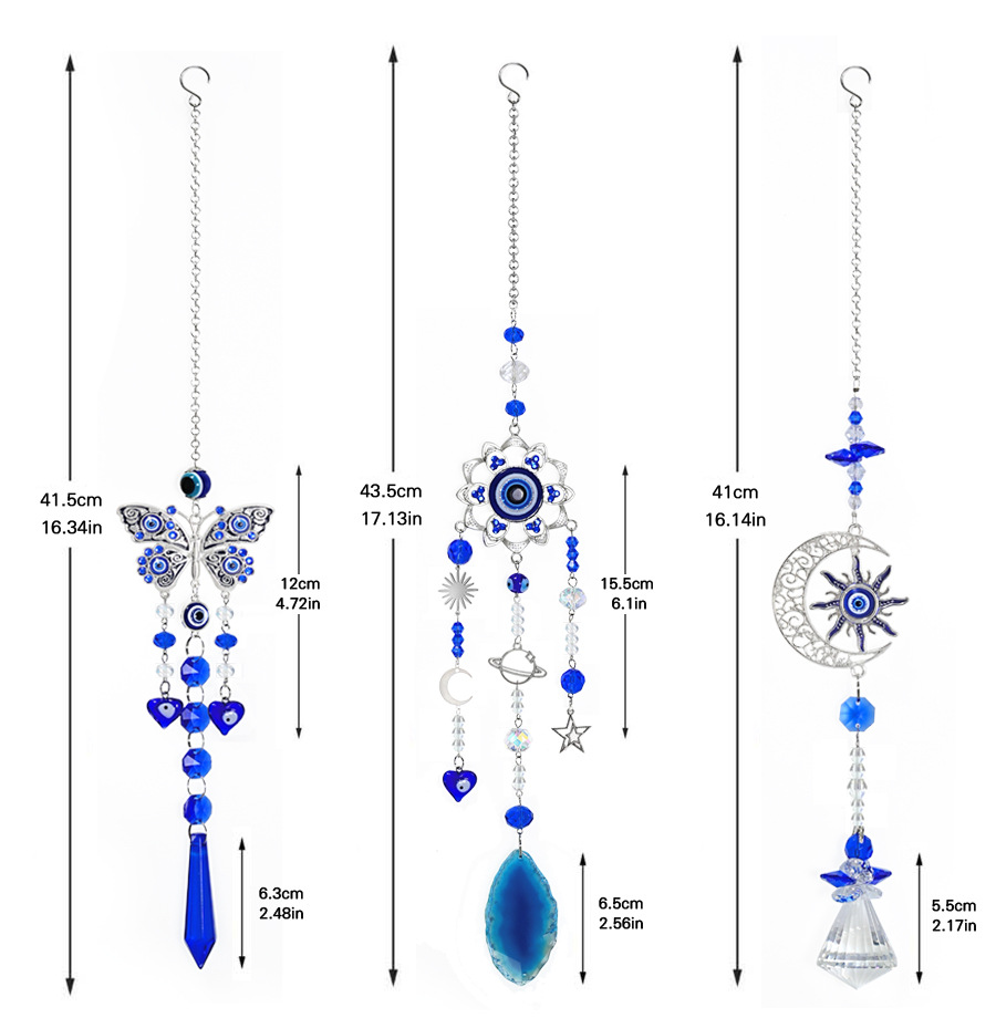 Holiday, Daily Occasion Simple Style Shiny Moon Butterfly Artificial Crystal Glass Suncatcher Wind Chime Wall Art