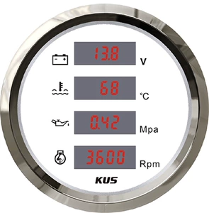 KUS Genuine Product Digital Display Four-in-One Multifunctional Meter 9-32V Voltage Water Temperature Oil Pressure RPM 8000RPM