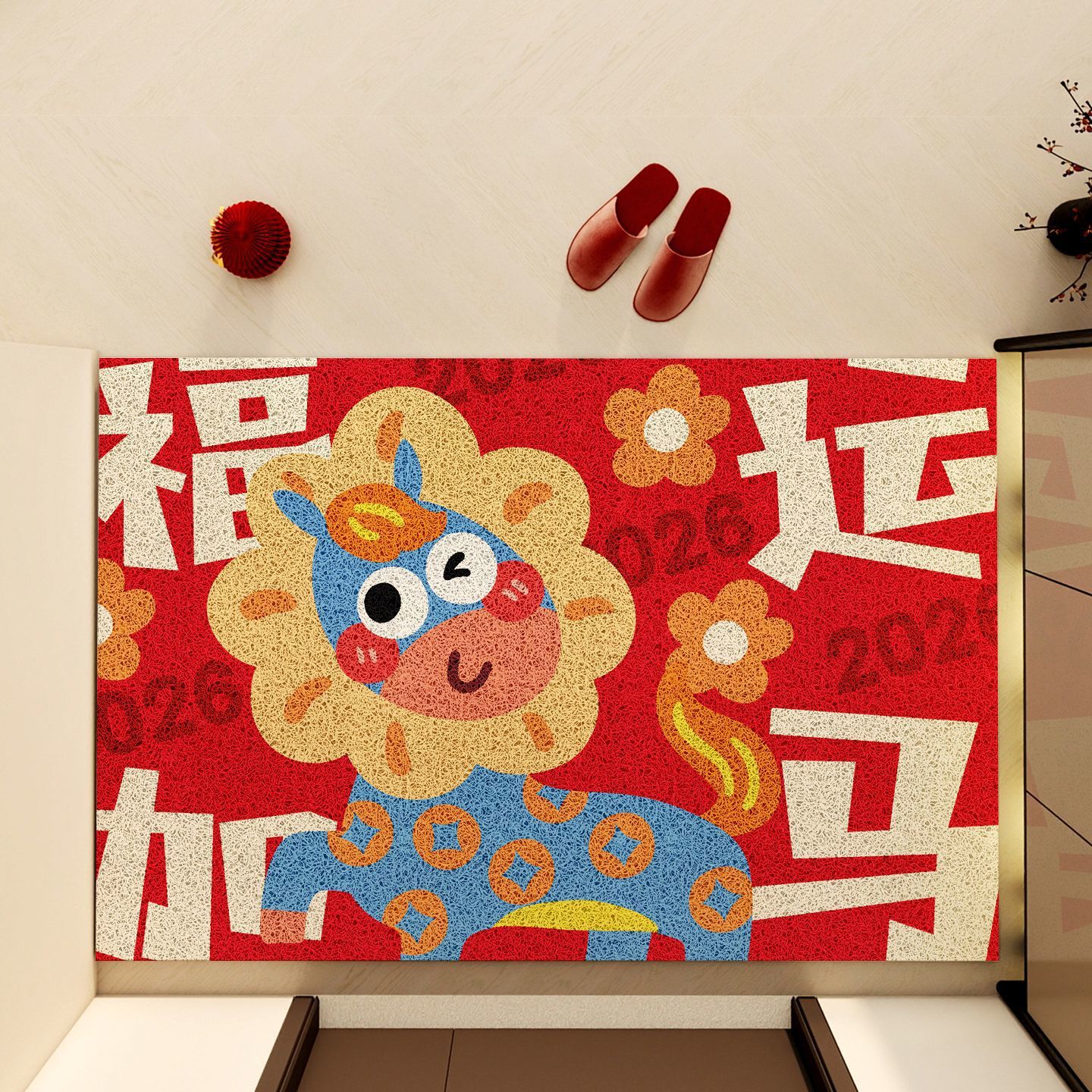 Halkfri dörrmatta av öglefiber för entrén_voghion.com