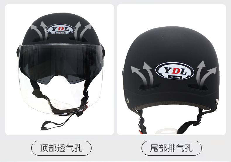 Electric Motorcycle Helmet National Standard 3C Half Helmet