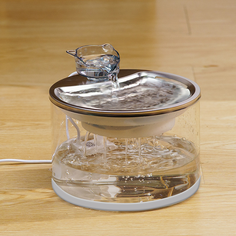 Nuevo dispensador de agua para mascotas de vidrio, dispensador de agua móvil circulante, dispensador de agua automático, dispensador de agua transparente inteligente para perros image 3