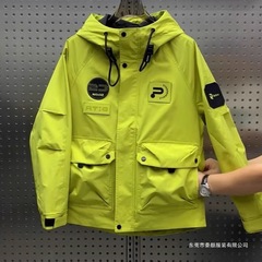 夹克男士春秋季新款工装连帽宽松外套男韩版百搭冲锋衣青少年男装