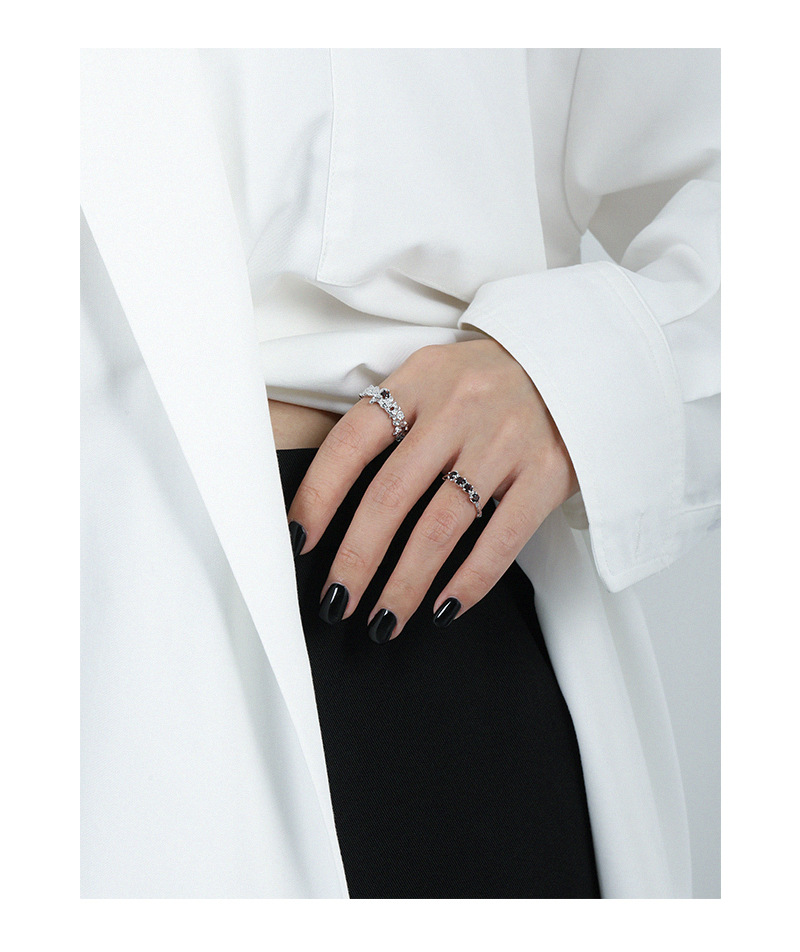 Casual Geometric Sterling Silver Plating Zircon Open Ring 1 Piece