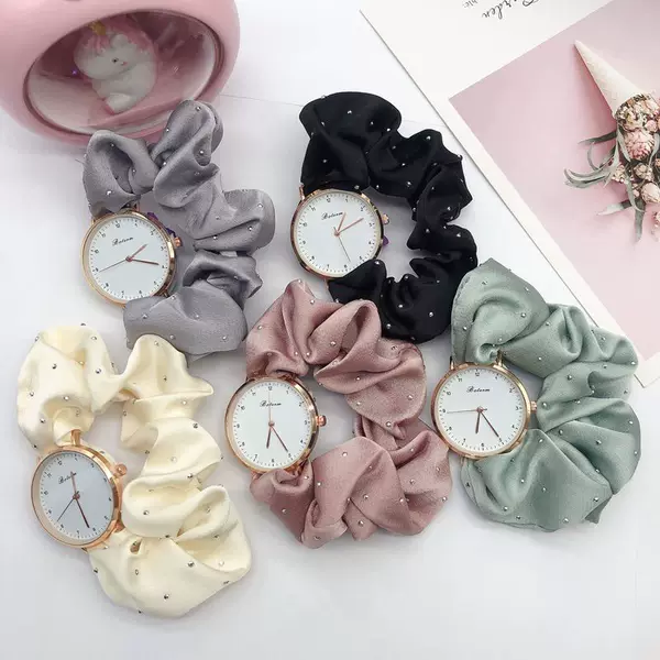South Korea's Dongdaemun Ins Style Creative Fashion Diamond Ribbon Digital Watch Female Fairy Elegant Female Watch Trend