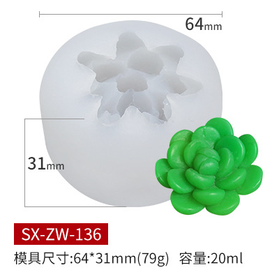 Sanxin tridimensional suculenta silicona vela molde DIY aromaterapia vela fragante piedra yeso pudín pastel herramienta de molienda