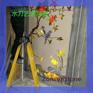 花岗岩水刀艺术拼画石材材质可选指定尺寸按需生产