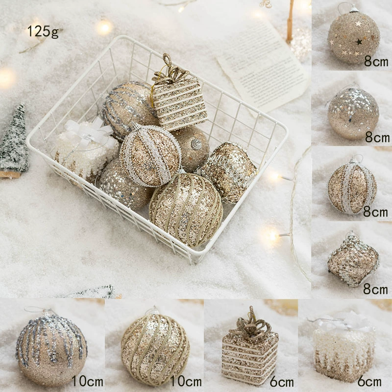 Новогодние украшения — коллекция золотого шампанского, assorted шары, звезды и банты, размеры 6–23 см