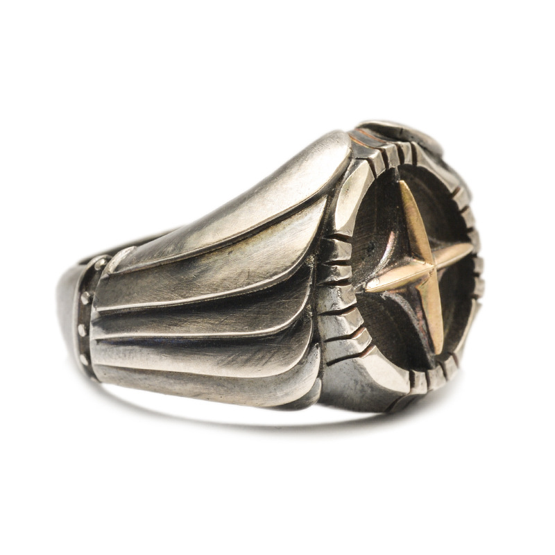 Vintage Goldkreuz Ring Für Herren, Einzigartiger Distressed Look_voghion.com