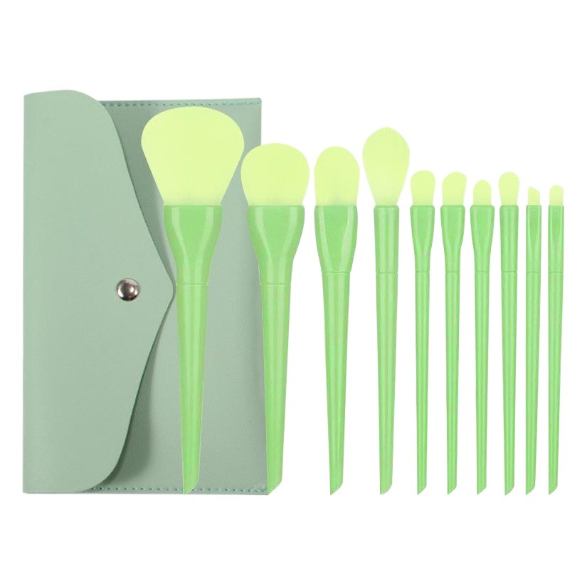 Color caramelo 10 pinceles de maquillaje traje de fibra de pelo cepillo suelto cepillo de maquillaje de ojos herramientas de belleza fábrica al por mayor