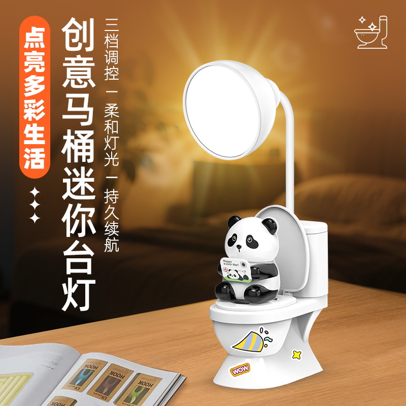 Lámpara de Noche USB de Panda de Plástico, Recargable por USB, para Dormitorio