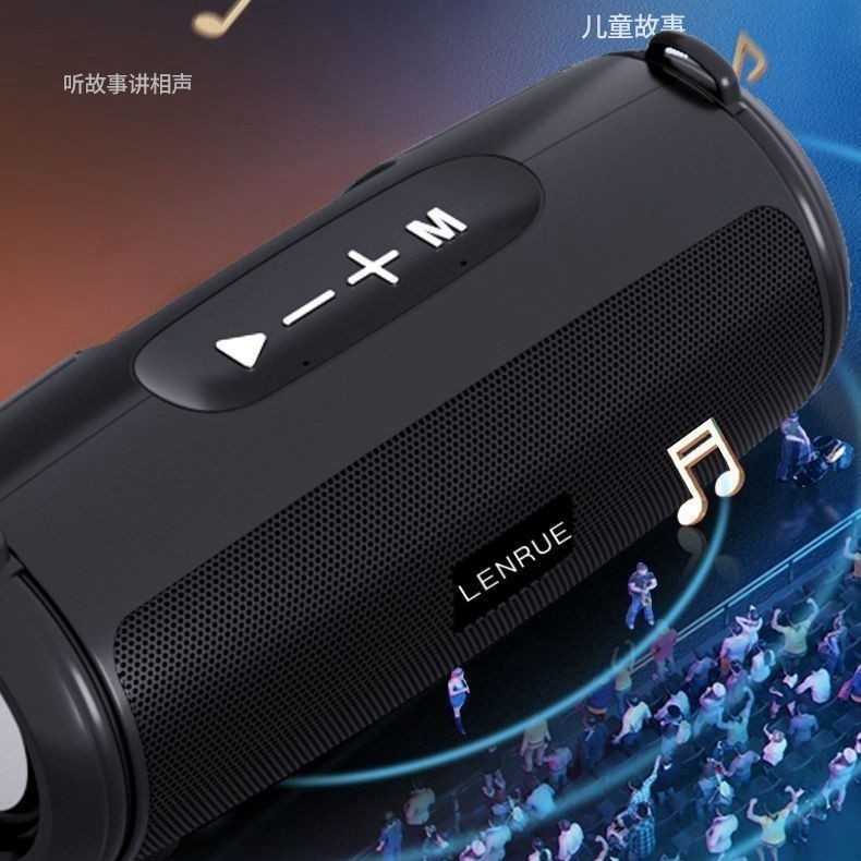 LEnRuE Bluetooth オーディオ デュアルスピーカー メタルダイアフラム アウトドアサブウーファー ポータブルスピーカー ステレオ|undefined