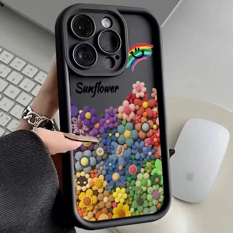 Girasol de color europeo y americano para iPhone 16pro funda para teléfono móvil Apple 15/14/13promax nuevo 12x