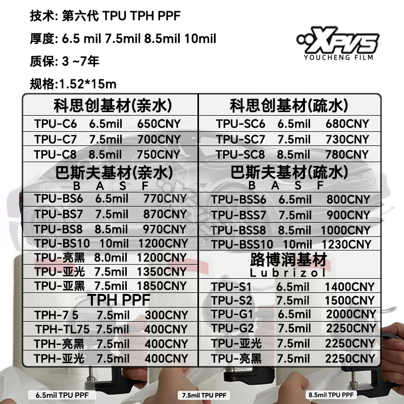 Car invisible car clothing PPFTPU car paint surface transparent protective body film whole car car clothing film car film factory