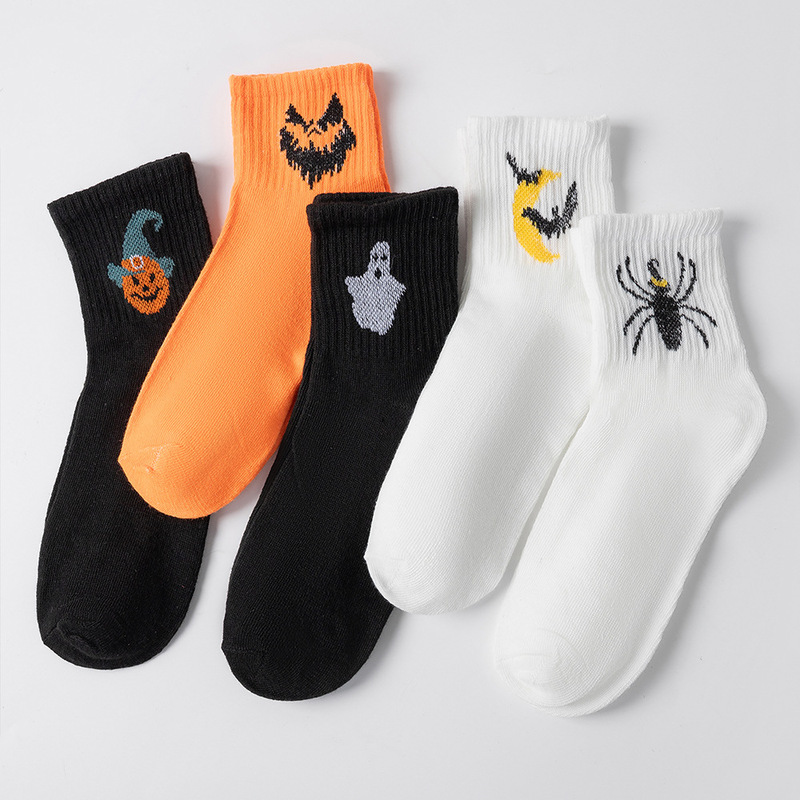 Cross-Border Pumpkin Print Mid-Calf Socks, Cute Ghost Halloween Socks for Women, Breathable Everyday Versatile Sports Socks Cross-Border Pumpkin Print Mid-Calf Socks, Cute Ghost Halloween Socks for Women, Breathable Everyday Versatile Sports Socks
