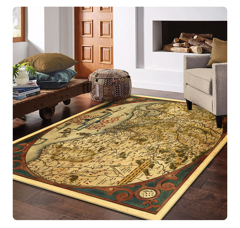 世界地图地毯,客厅地毯,卧室房间毯,亚马逊地毯,艺术地毯