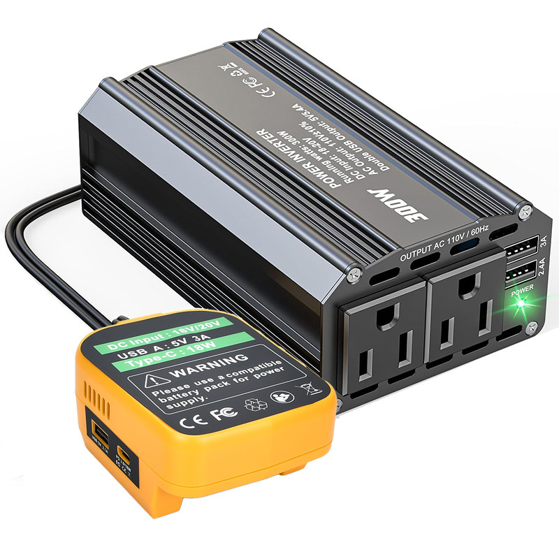 适用牧田得伟米沃奇18V电动工具电池110V便携逆变器300W电源20V|undefined