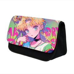 美少女戰士卡通筆袋學生三角雙層文具盒兒童大容量收納筆盒批發