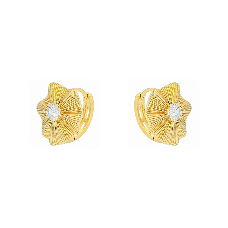 Xuping Europa y América transfronterizas aleación de cobre chapado 14k color incrustado gemas artificiales flores pendientes de moda personalidad pendientes