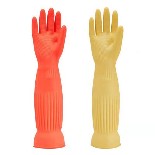 Latex dishwashing gloves extended thickened rubber cleaning kitchen housework car washing clothes rubber gloves