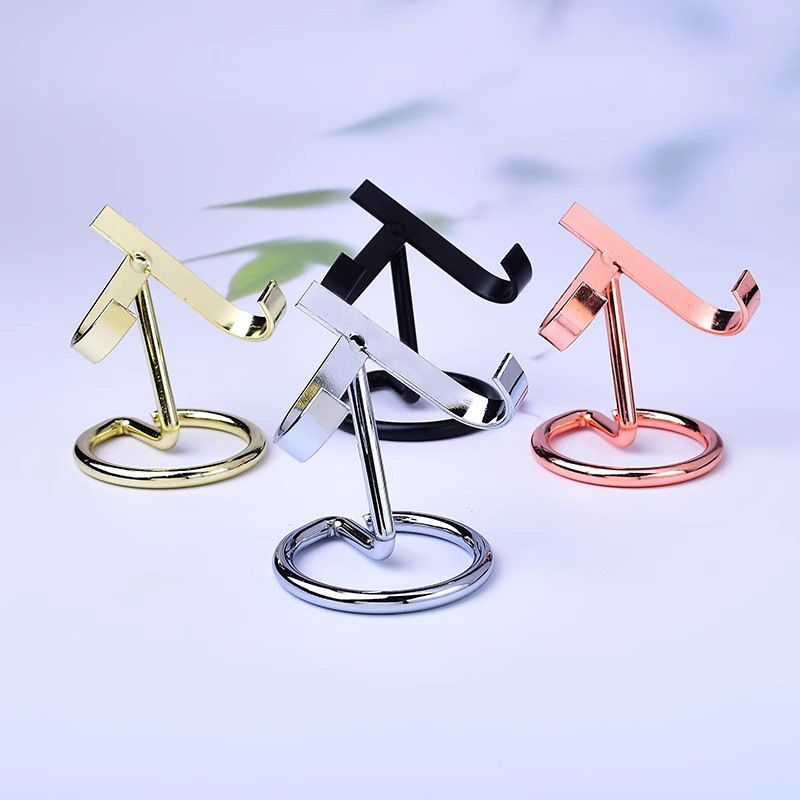 Crystal Raw Stone Ore Jade Mineral Specimen Stand Base Crystal Cluster Fossil Amethyst Heart Display Stand Metal