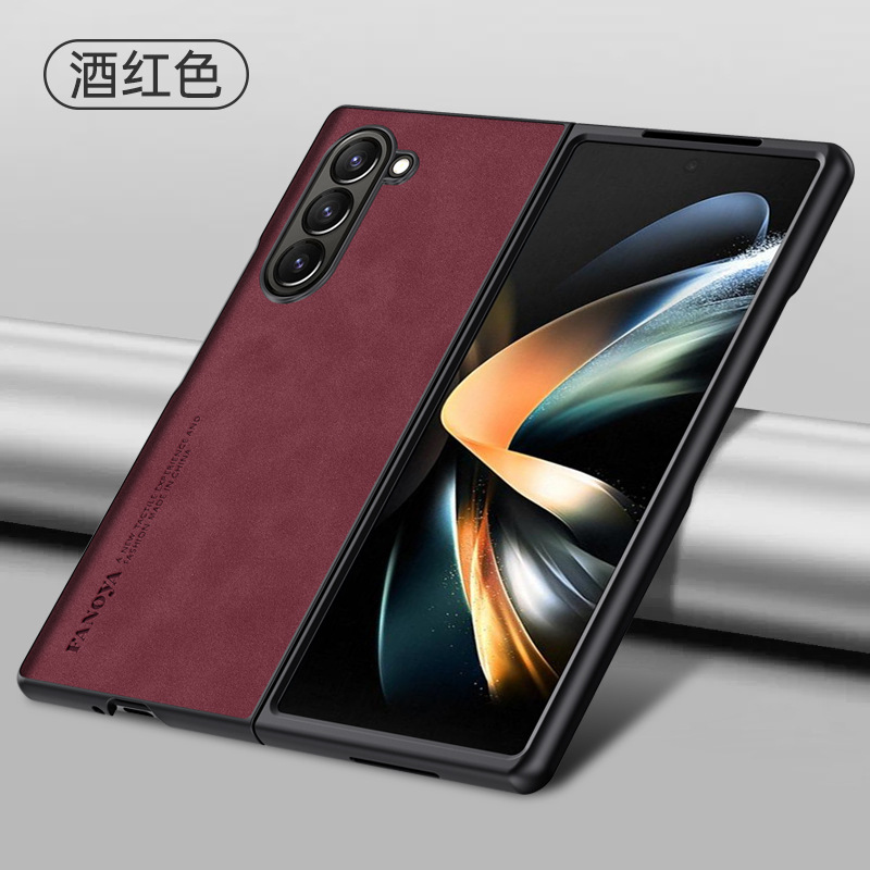 Samsung zfold7 携帯電話ケース折りたたみスクリーンレザーテクスチャソフトシェル Galaxy Z Fold3 ビジネス保護に適したシープスキン|undefined