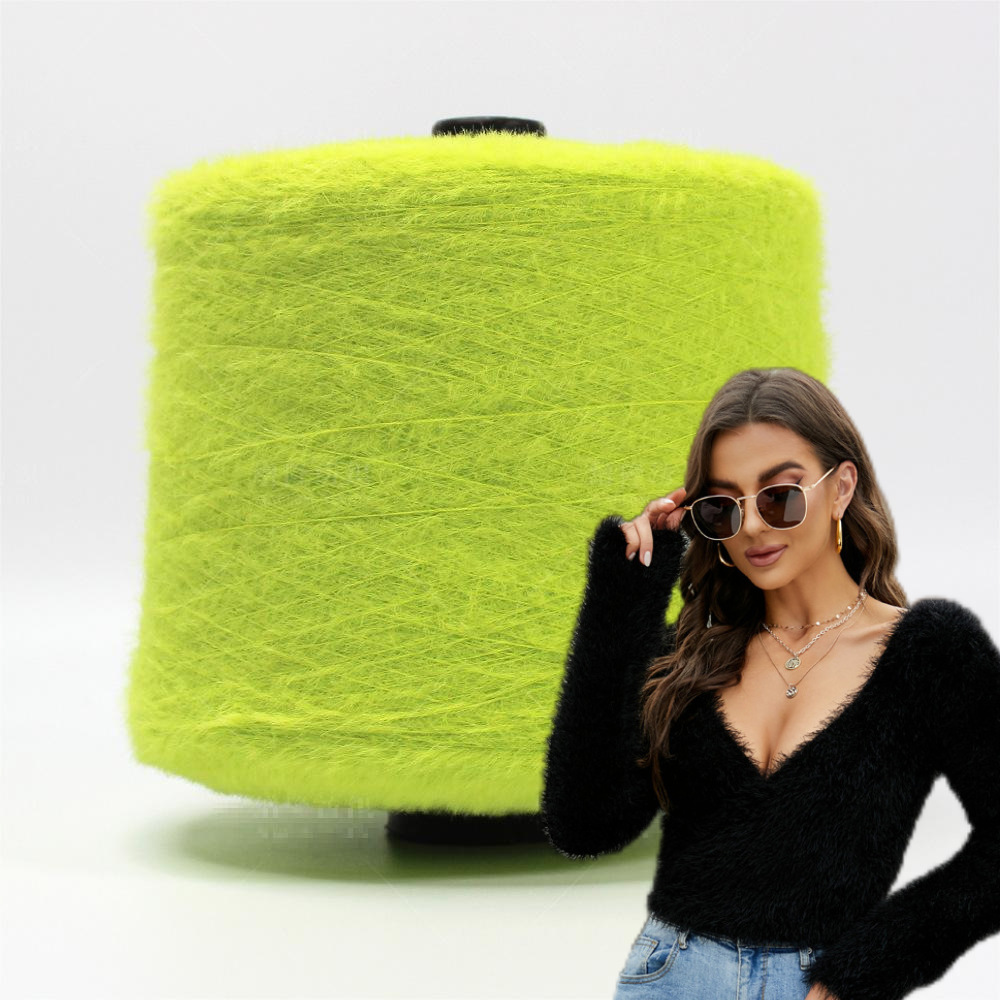 直供8公分13支仿貂毛纱线100%尼龙睫毛纱羽毛纱秋冬装毛毯围巾