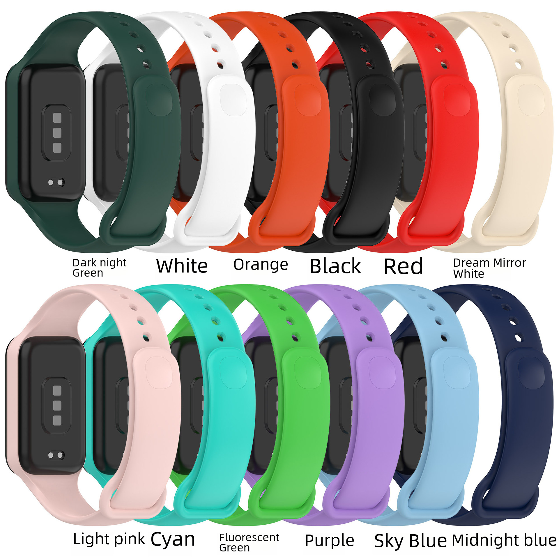適用紅米手環2錶帶Redmi smart band2膠錶帶小米手環8 active腕帶