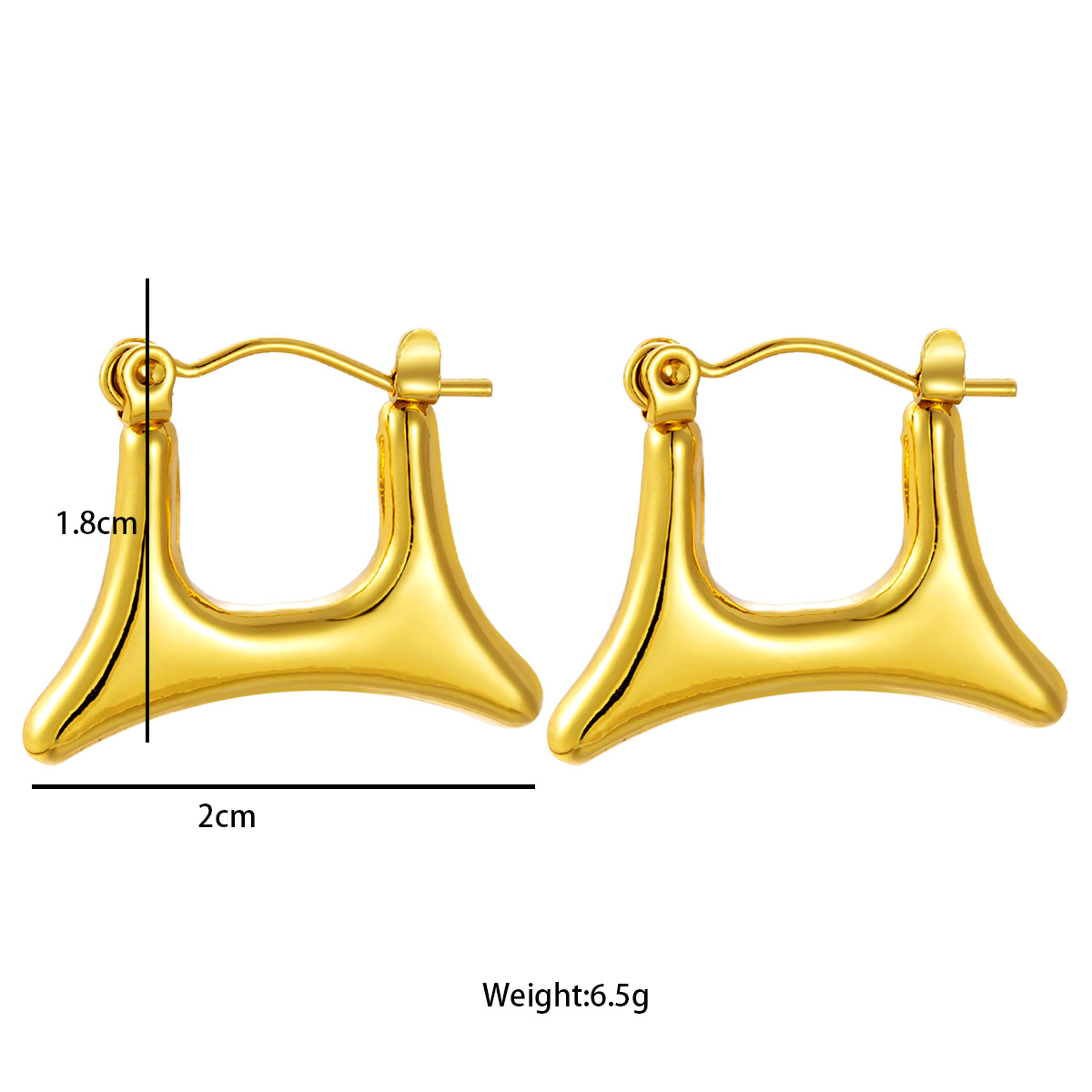 Pendientes de acero de titanio geométrico de personalidad de moda de estilo ins europeo y americano Pendientes de acero inoxidable de alta calidad de oro de 18k