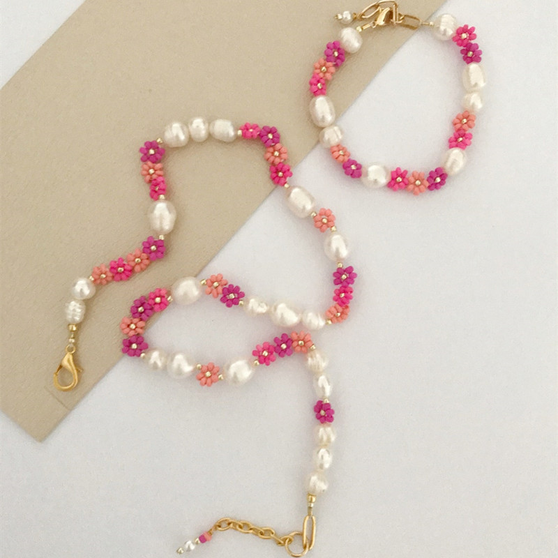15g Weight Necklace Classification 1 Piece Quantity 1 Piece Fashion Flower Seed Bead Plating Women's Necklace
