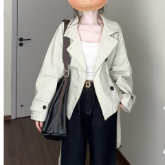 韩系立领短款风衣外套女春秋季2025新款小个子气质收腰巨好看大衣