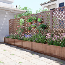 庭院种植箱爬藤架防腐木花箱阳台花园隔断防腐木栅栏围栏花盆架