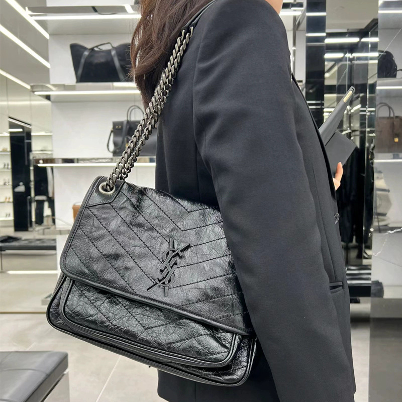 Classic Textured Yangshulin Niki Hobo Bag, Genuine Leather Women's Bag, Top-Grain Cowhide Bag, Vintage Waxed Leather Bag, Versatile Classic Textured Yangshulin Niki Hobo Bag, Genuine Leather Women's Bag, Top-Grain Cowhide Bag, Vintage Waxed Leather Bag, Versatile