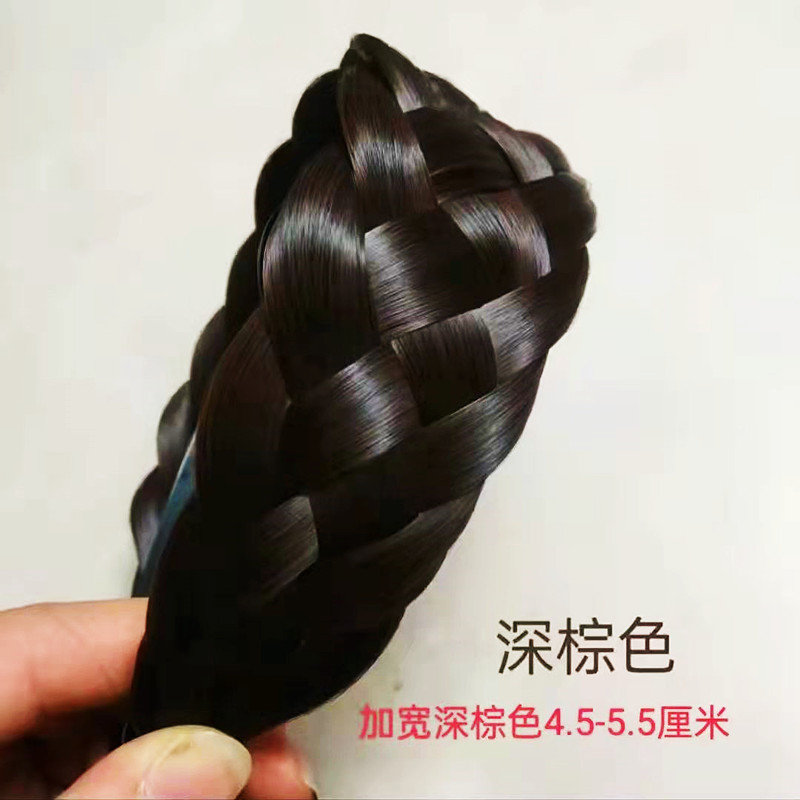 C25五股假髮發箍深棕色