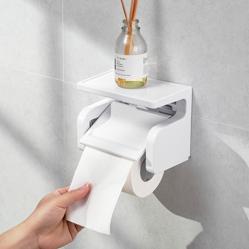 日本NSH6004.卫生间纸巾盒浴室置物架免打孔厕纸盒挂壁式卷纸架