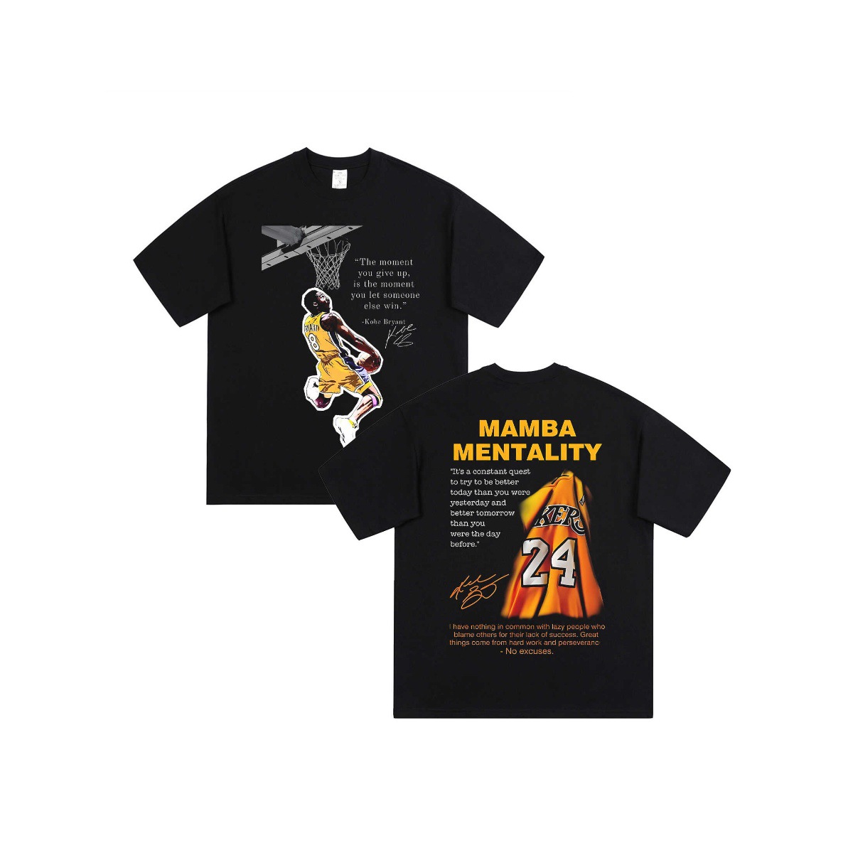Kobe Bryant Digital Direct Jet American High Street Heavyweight Washing Made Old Vintage Tops