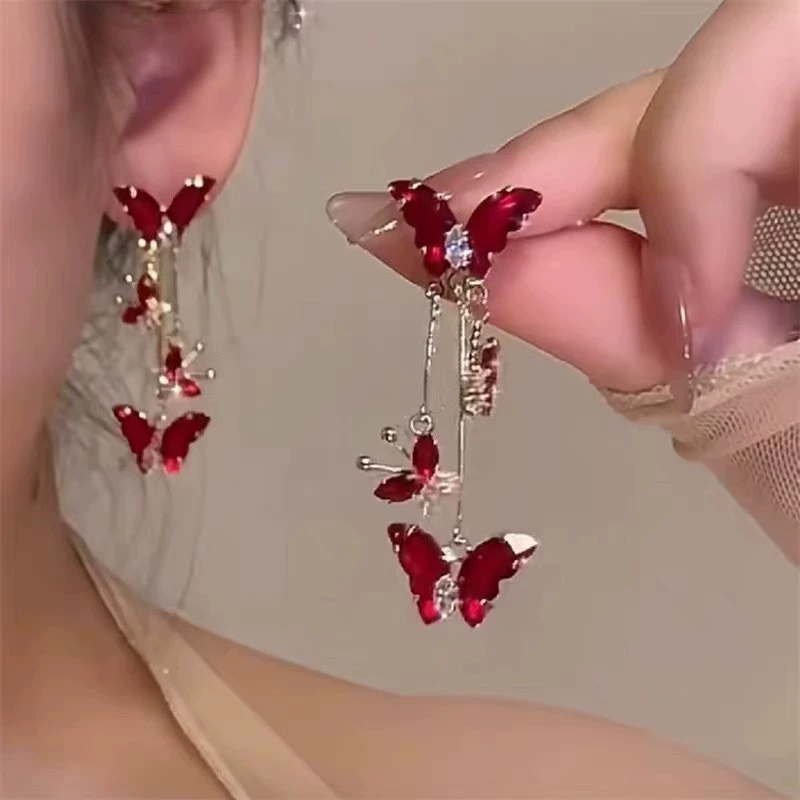 Asymmetrical Earrings, European Style for Elderly, Christmas Motifs, Lightweight 10 cm