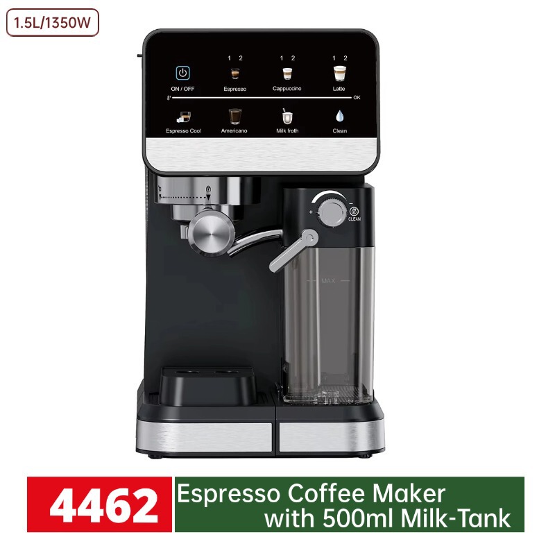 Customized Household Fast Heating Smart Coffee Machine with Milk Tank 20 Bar Espresso Cappuccino Latte Coffee Maker