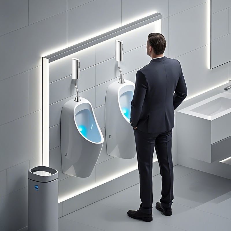 Válvula de descarga de urina de inducción lavabo de baño público con inductor de urina inteligente montado en la pared