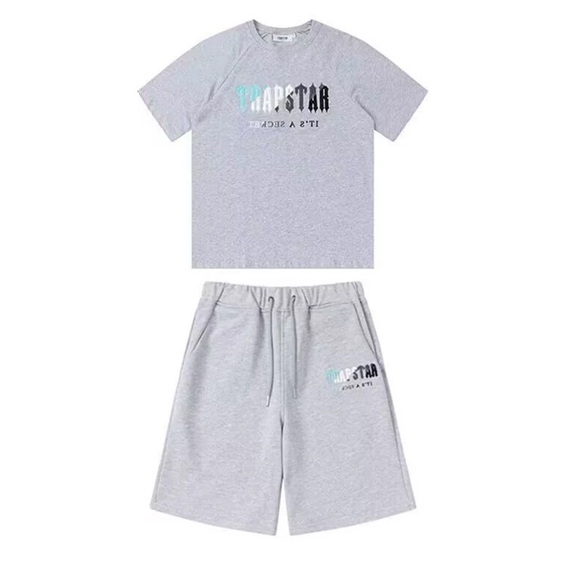 Лет towel with letters, футболка с коротким рукавом, шорты, брендовый набор для любимого, градиент, с вышивкой