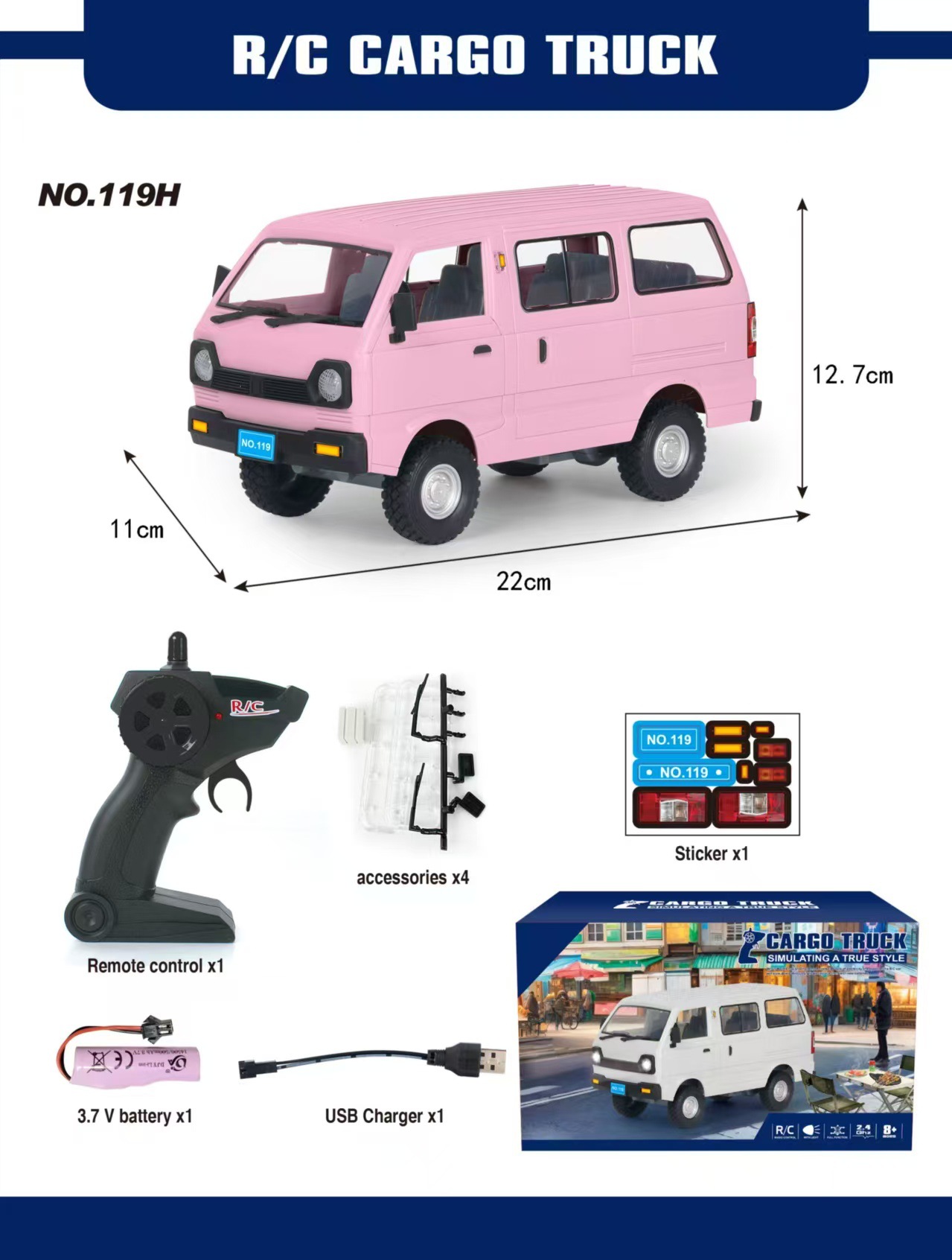 Nueva simulación Wuling Hongguang modelo de camión deriva carga tarjeta inercia niños coche juguete
