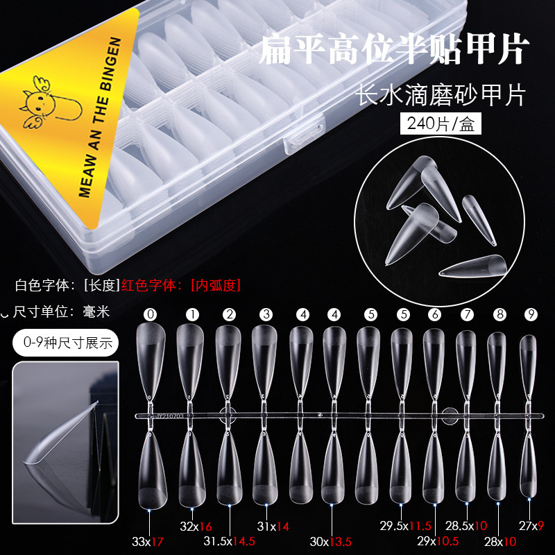 Europa y los Estados Unidos arco plano sin marcas sin grabación caja de molienda transparente esmerilado desmontable extensión de la mitad de la hoja de manicuras de doble uso