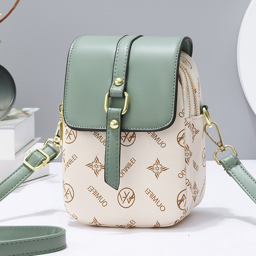 Korean style simple small square bag, fashionable and versatile one-shoulder crossbody bag, trendy mini mobile phone bag for women