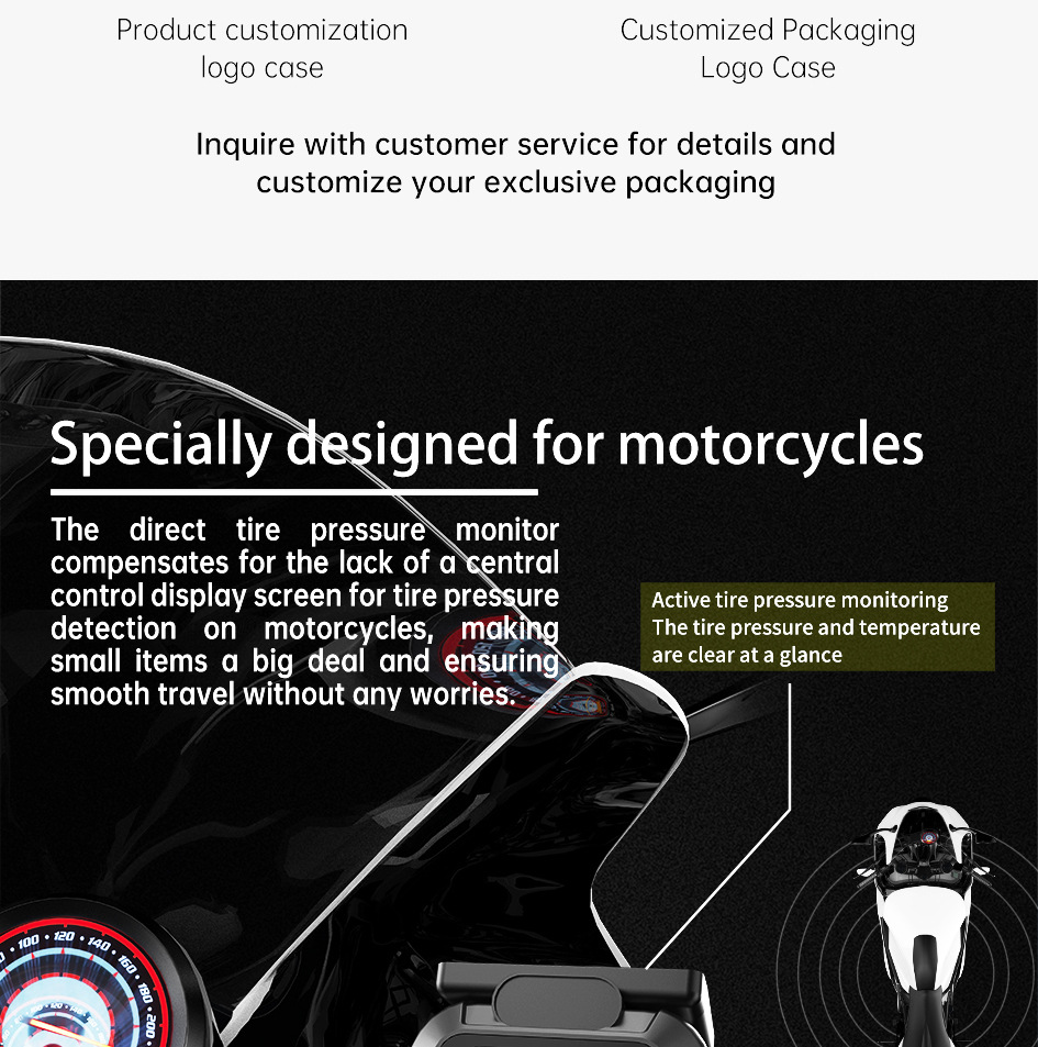 Mt20 Cross-Border Motorcycle Tire Pressure Monitor Electric Motorcycle Detector External Wireless Tire Pressure Detection System